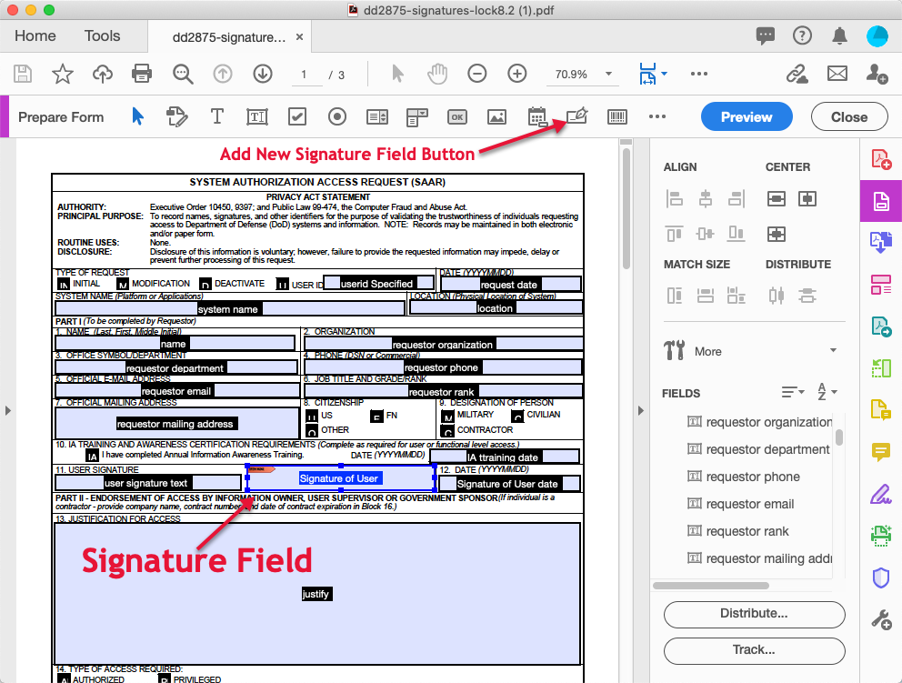 Adobe Signature Field