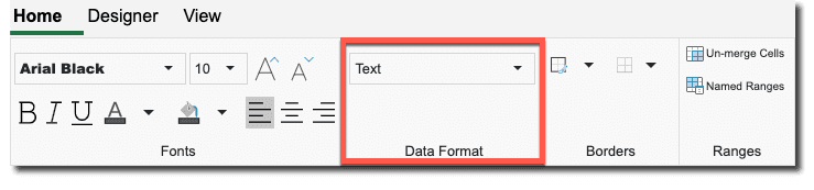 Toolbar: Format